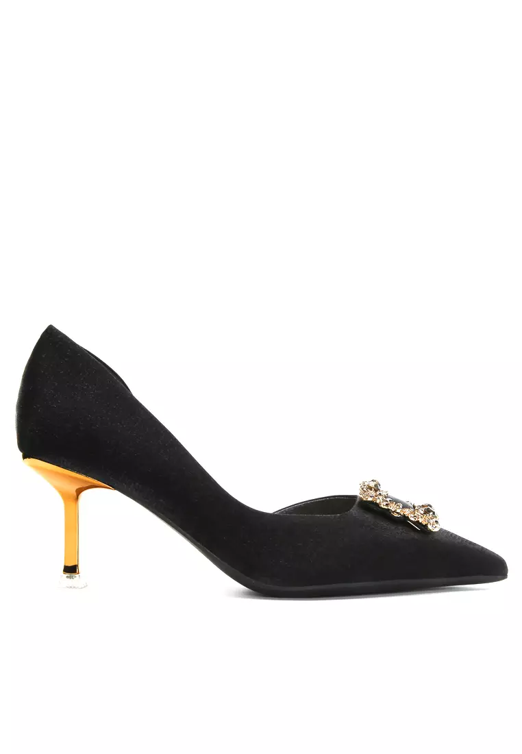 Discount on Twenty Eight Shoes  shoes - SKU: 6.5cm Pointed Buckle Mid Heel Shoes Ylt175-11