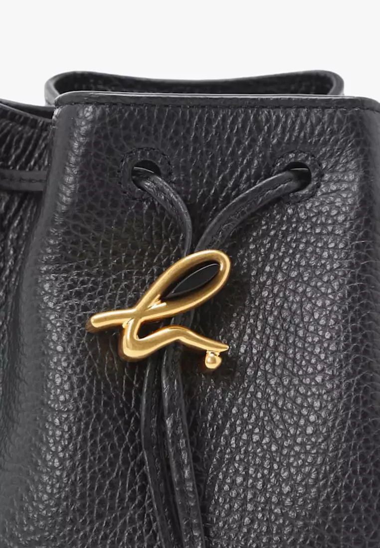 b. Logo Drawstring Bucket Bag