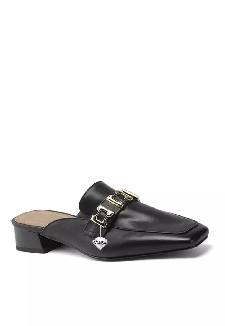 Discount on Twenty Eight Shoes  shoes - SKU: VANSA Top Wash Cowhide Buckle Semi-Slippers VSW-Ff-6862