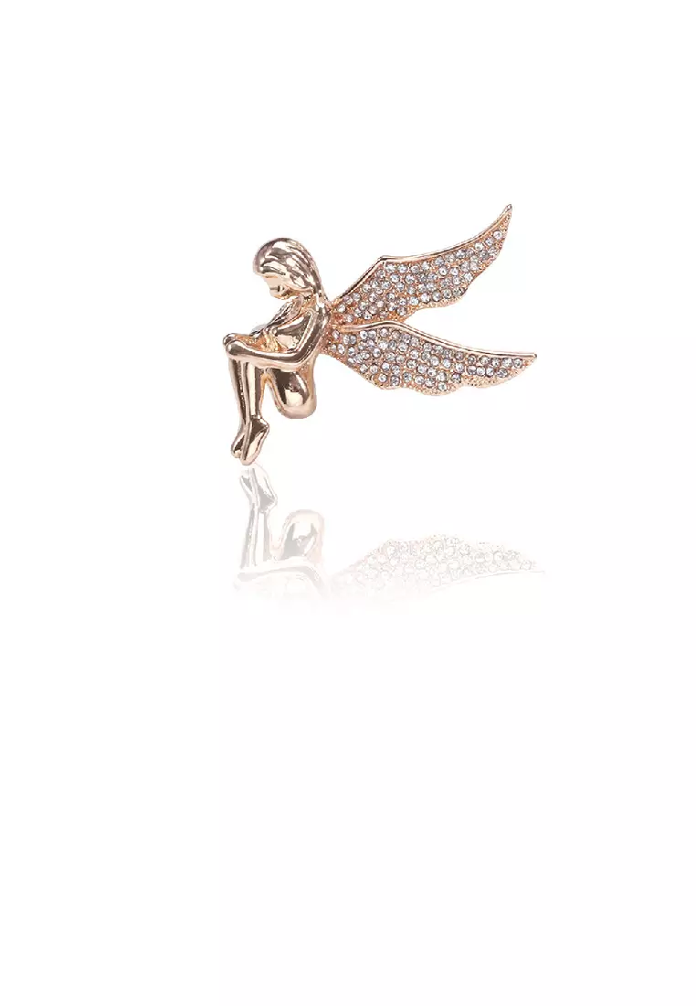 Gold angel brooch sale