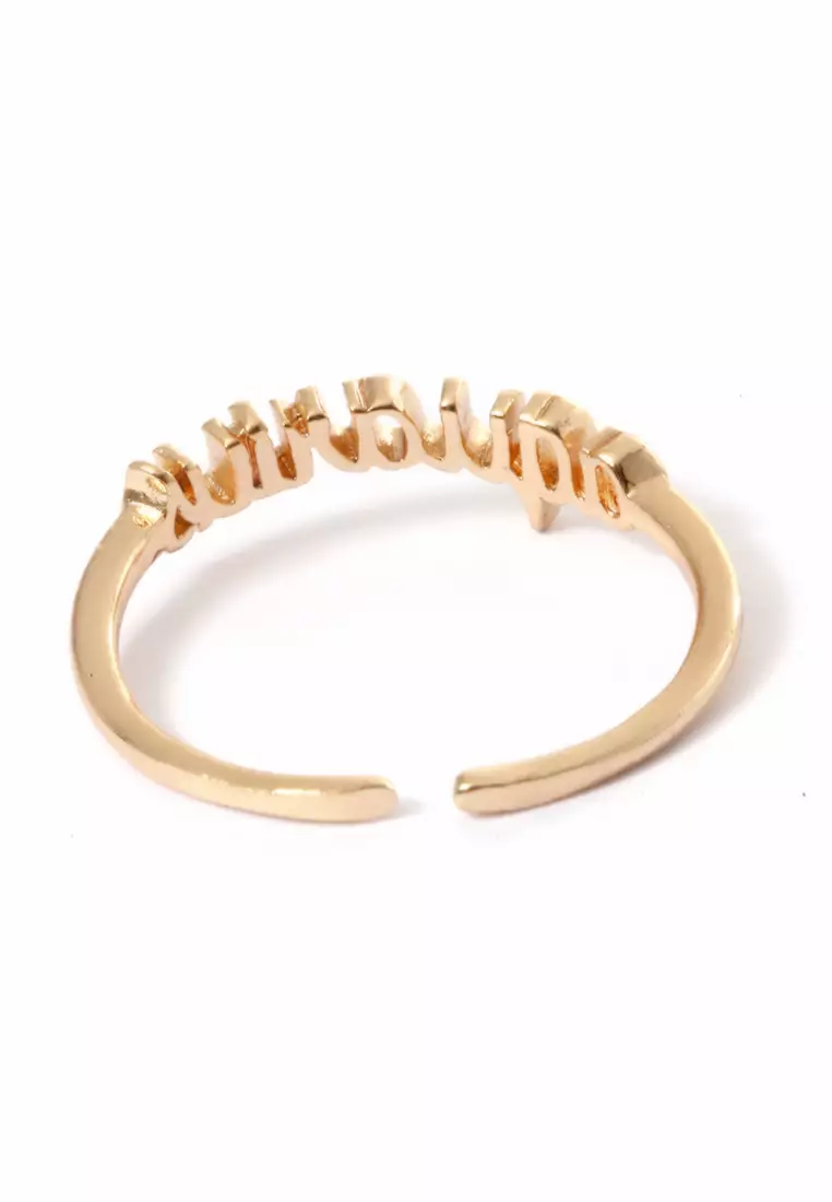 Ring Casual Rasi Bintang Perhiasan Aksesoris Fashion Wanita Gold - Aquarius