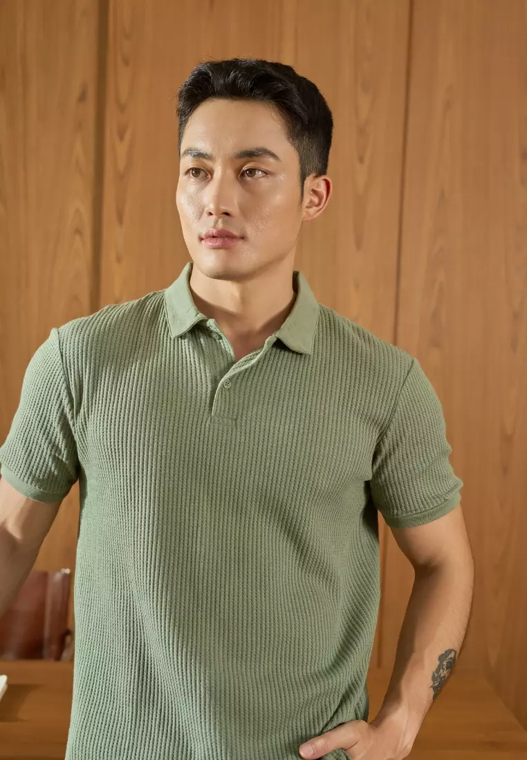 Kale Wale Green / Kaos Rajut Pria Lengan Pendek