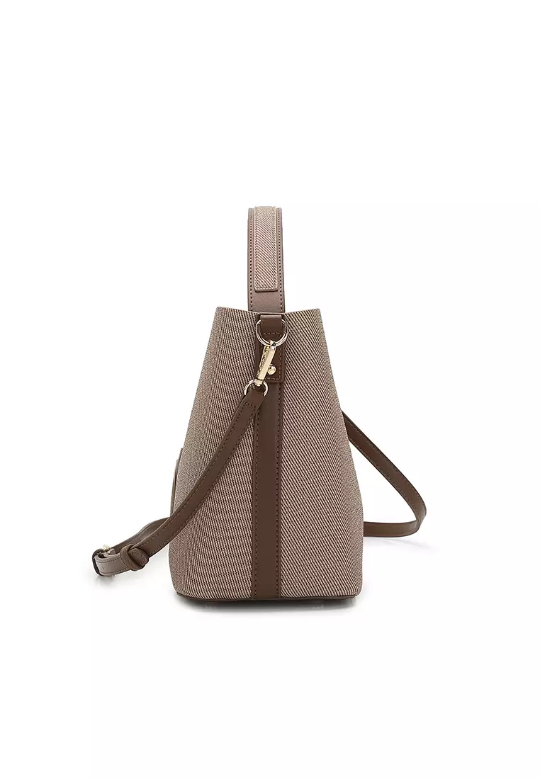 Women's Top Handle Bag / Sling Bag / Crossbody Bag / Shoulder Bag (Tas Tangan Wanita / Tas Selempang Wanita / Tas Bahu Wanita) - Cokelat