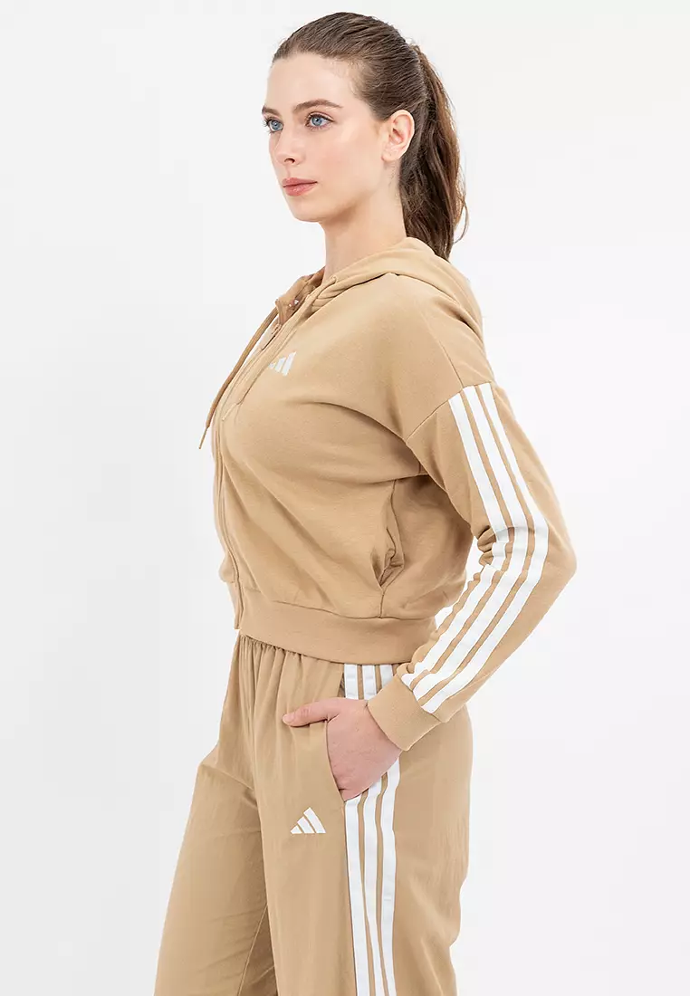 Essentials 3-Stripes French Terry Full-Zip Hoodie