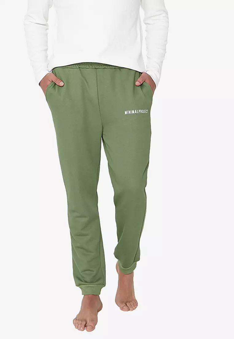Side pockets elastic online cuffed casual jogger pants