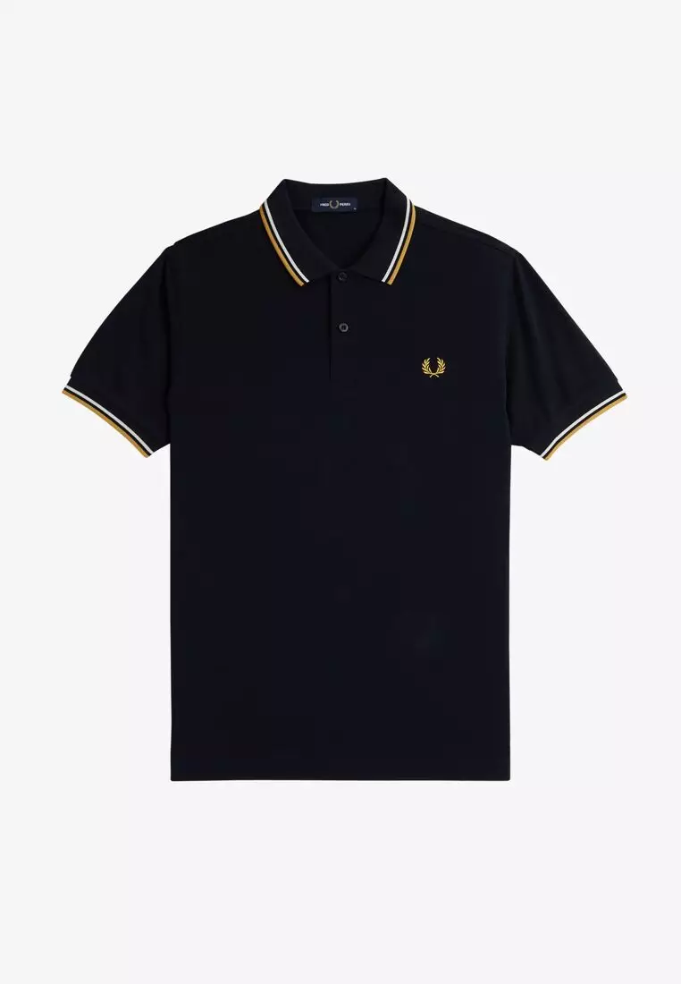Fred Perry M3600 Twin Tipped Fred Perry Shirt (Navy / Ecru / Honeycomb)