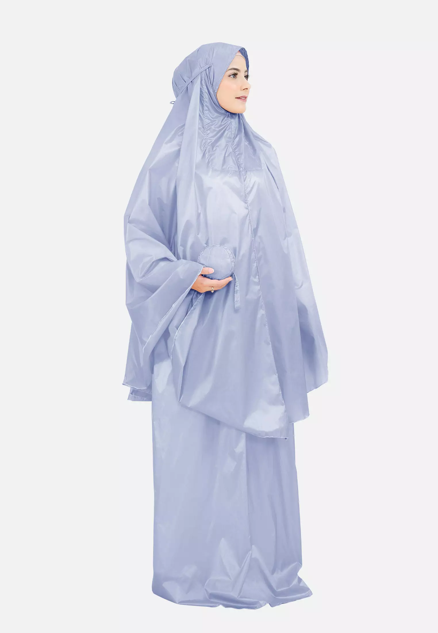 Zelena - Zalina Basic Prayer Set | Mukena Traveling Polos 2in1 - Soft Denim