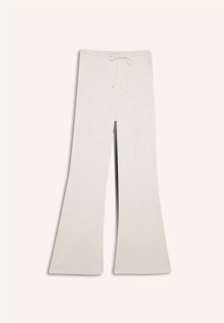 Cool Flare Fit Elastic Waist Wrap Pants E9942Ax25Sm