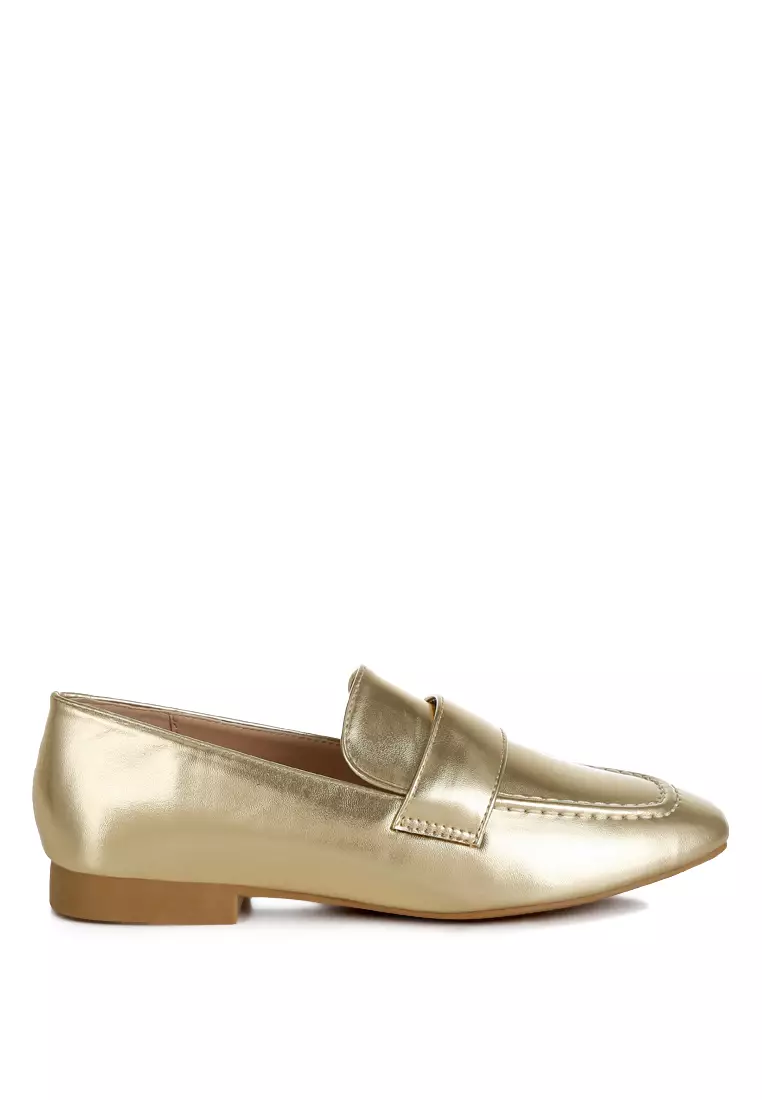 Discount on London Rag  shoes - SKU: Flat Heel Loafers In Gold