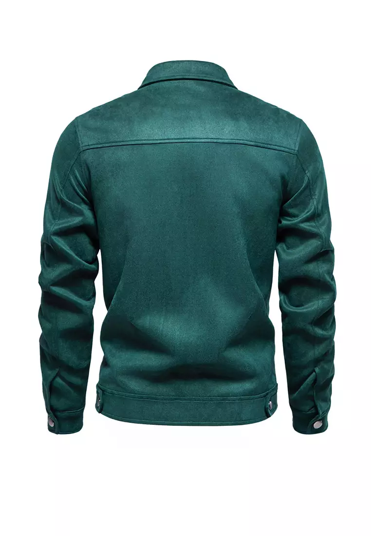 Buy Twenty Eight Shoes Lapel Zipper Suede Jacket AX-JK565