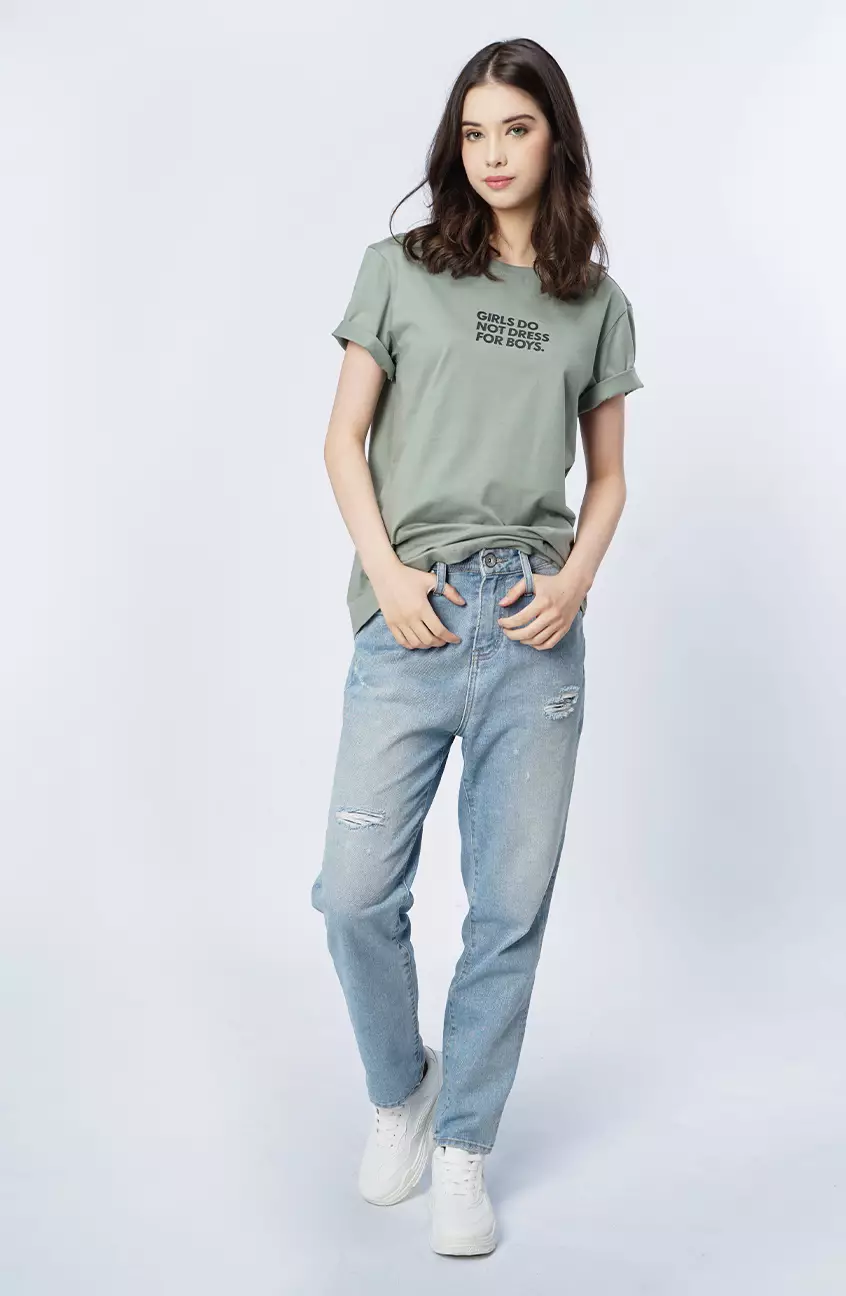 Kaos Wanita Behati Dusty Green