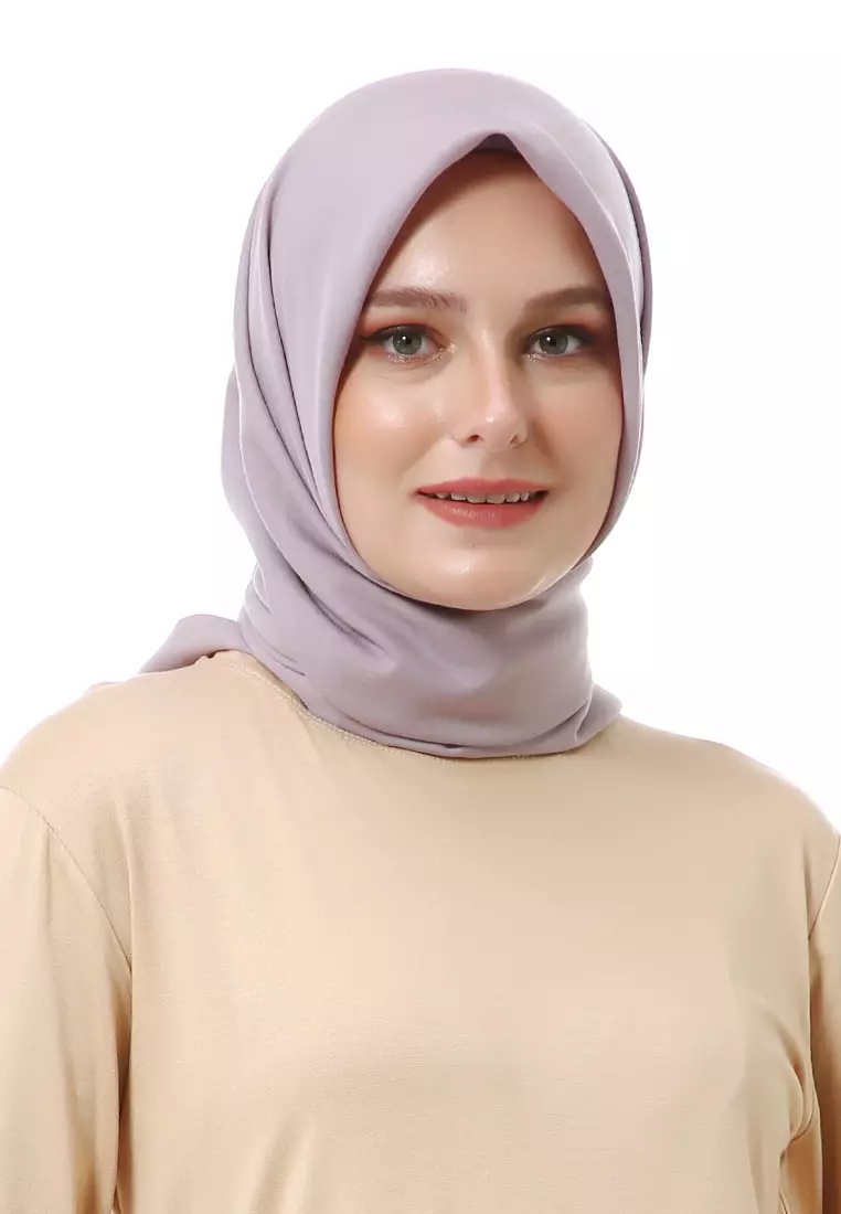 Vierra Jilbab Segiempat Paris Polos Premium Best Style - Silver