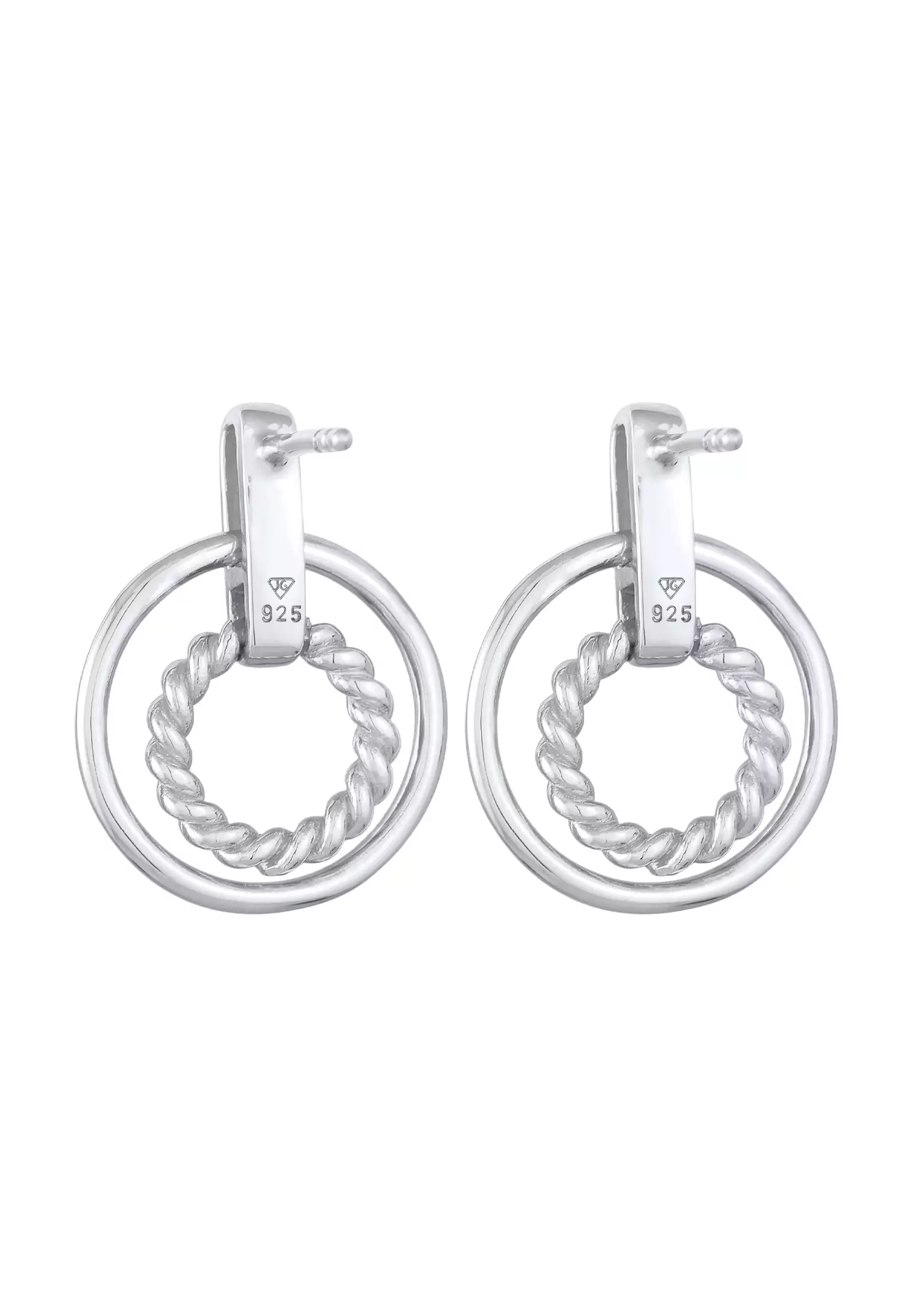 Earrings Stud Round Circle Twisted