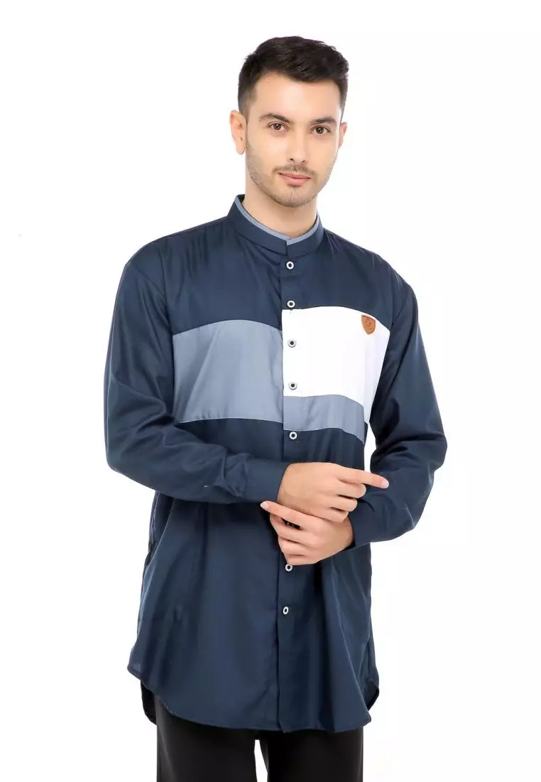 Baju Koko Gamis Muslim Pria Adnan - Navy