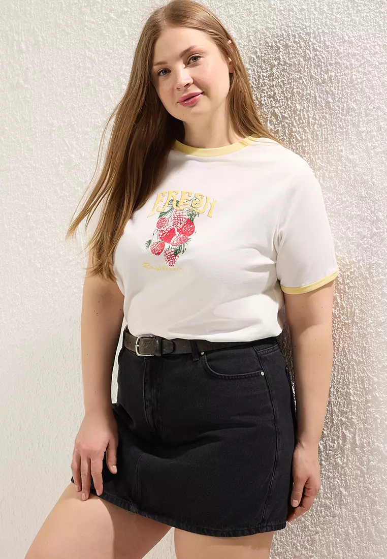 Black High Waist Wide Leg Plus Size Shorts Skirt TBBSS25AP00032