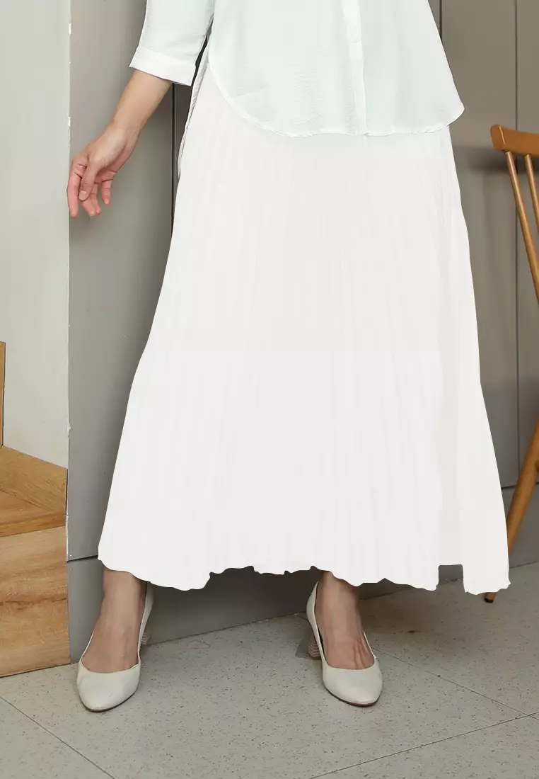 Cotton Bee - Rok Plisket Niana Aline Basic - Snow White