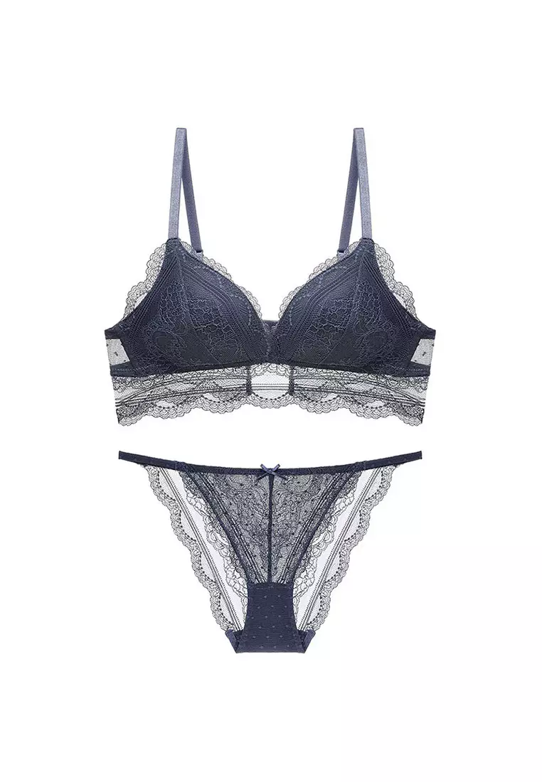 Lace Edge SteelRingless Bra Set CA072906BL