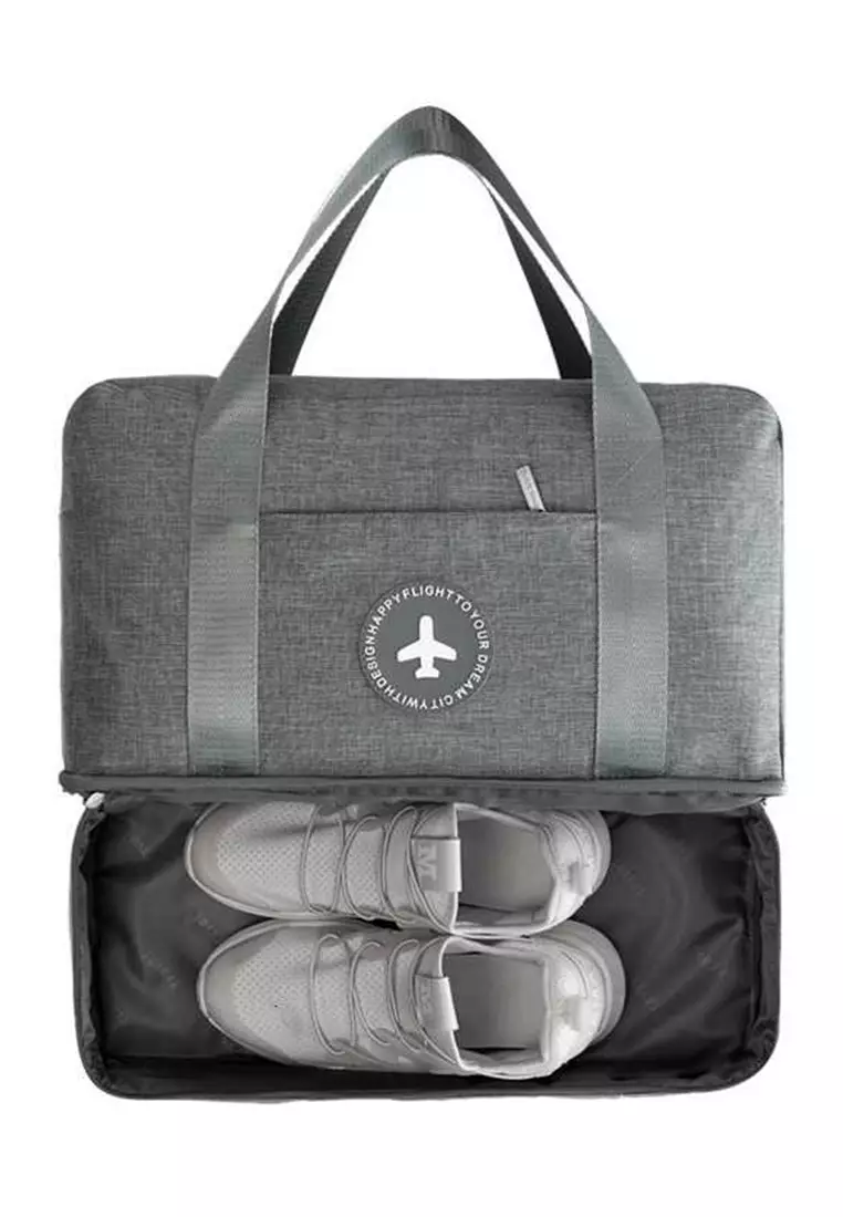 Kayana Tas Duffel Jinjing Wanita Travel Large Storage Handbag Fashion Bag Material Canvas ORIGINAL - Gray