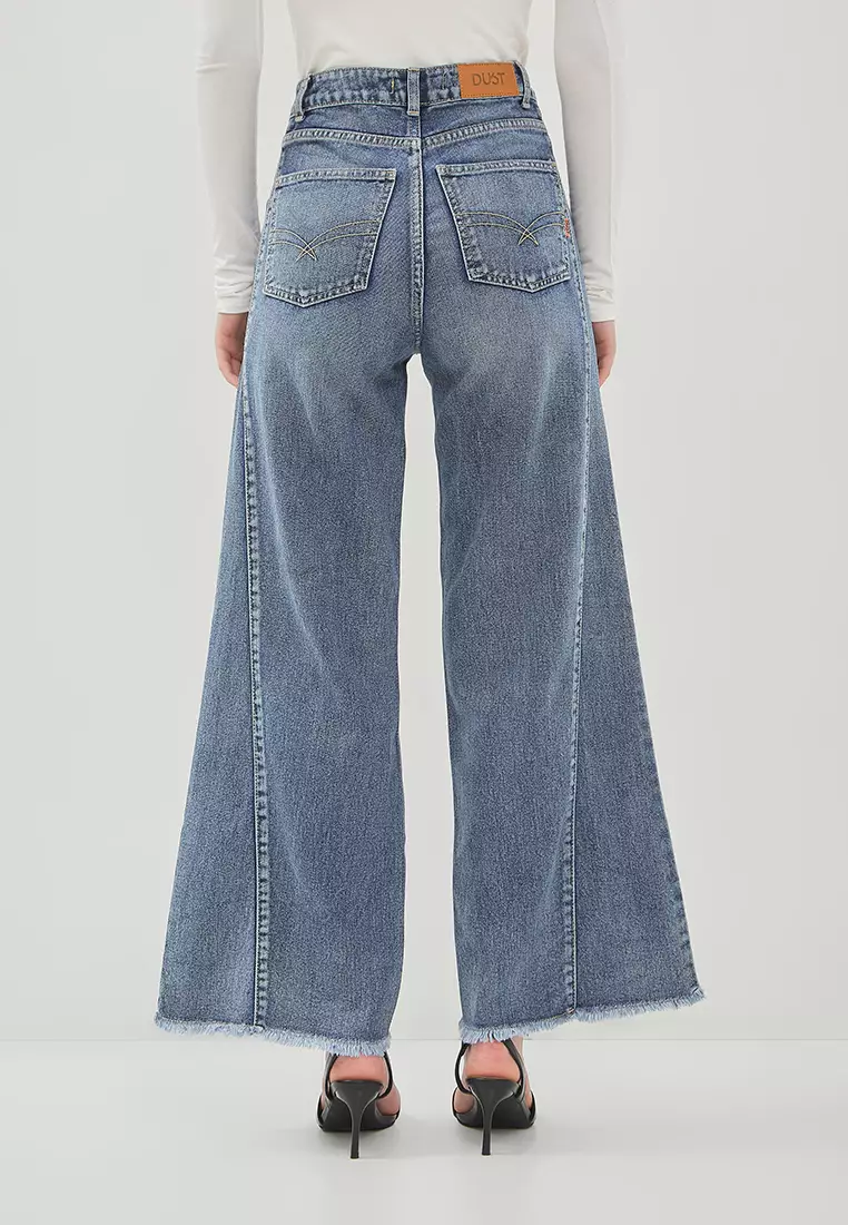 DUST Celana Side Panel Baggy Jeans Serana Medium Light Blue (D.39149)