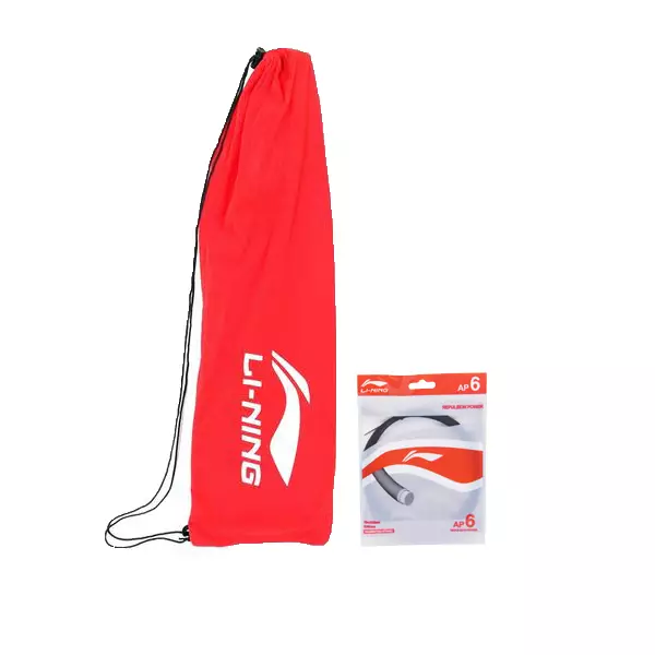 Li-Ning Badminton Racket Windstorm 78+ White/Gold/Black - AYPP504-4 Free Cover Kain + String