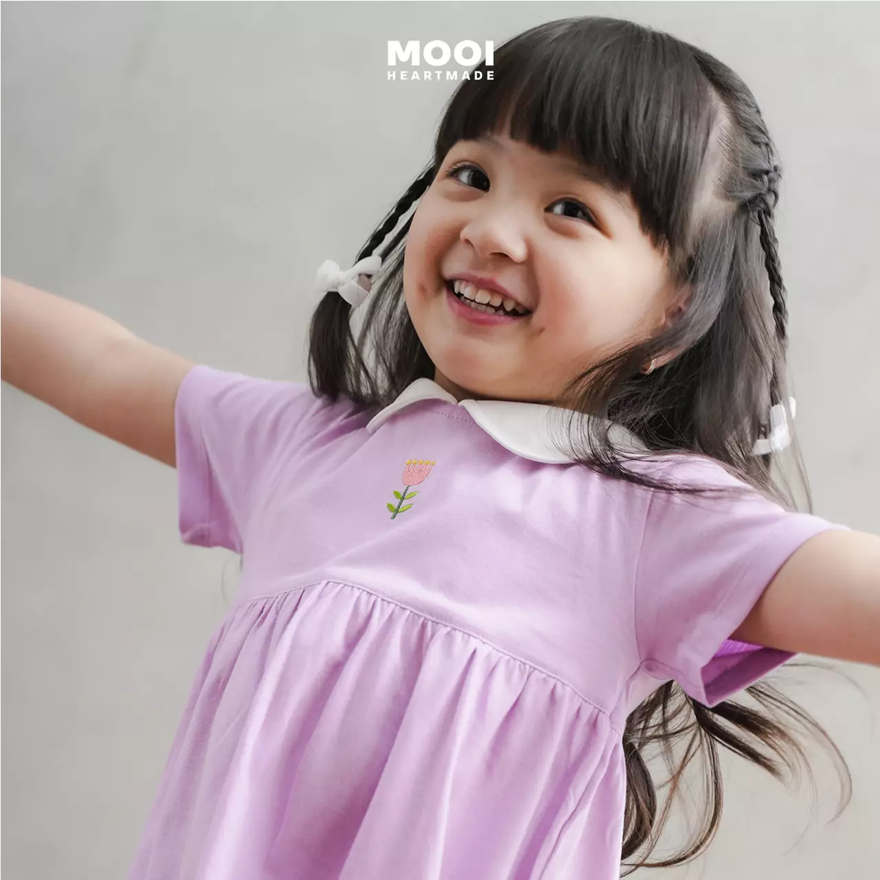 Mooi Dress Anak Perempuan Sera Dress - Pink Berry
