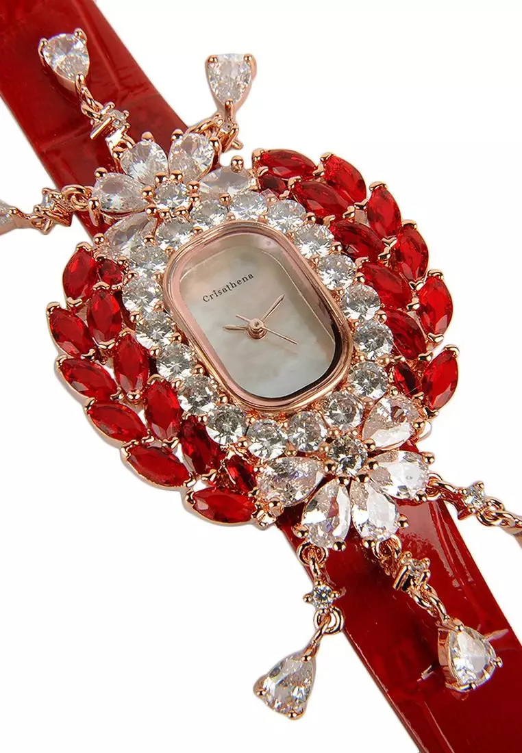 【Hot Style】Crisathena Chandelier Fashion Watch in Red for Women