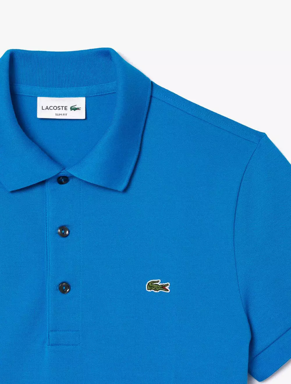 Slim Fit Stretch Piqué Polo Shirt - Blue