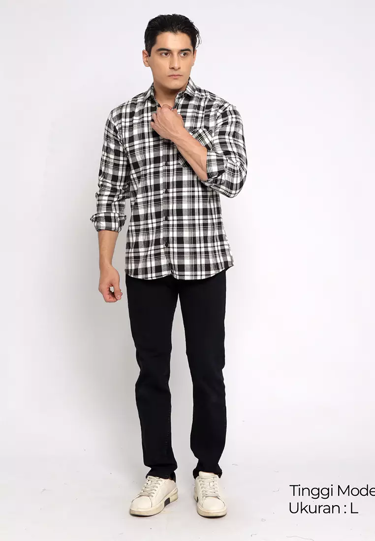 Simple Perfect Kemeja Pria Flanel Lengan Panjang Premium | Flanel Casual Shirt 7746