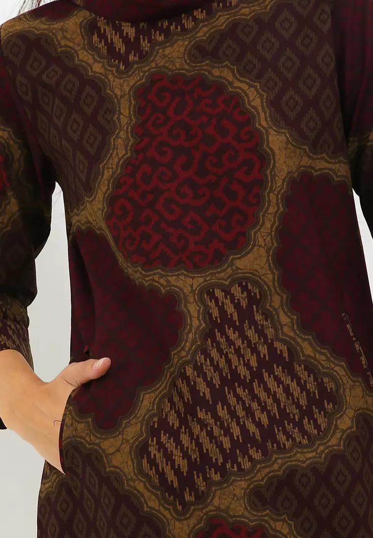 BATIK TALENTA EXCLUSIVE batik wanita blous TENUN MAROON PS RBU