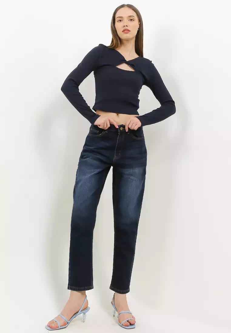 Elodia Mom Fit Denim Pants