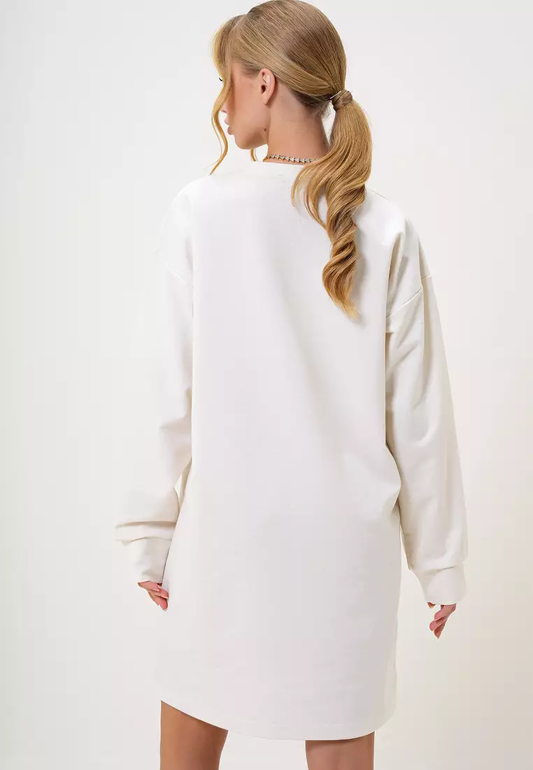 Crew Neck Sweatshirt Dress