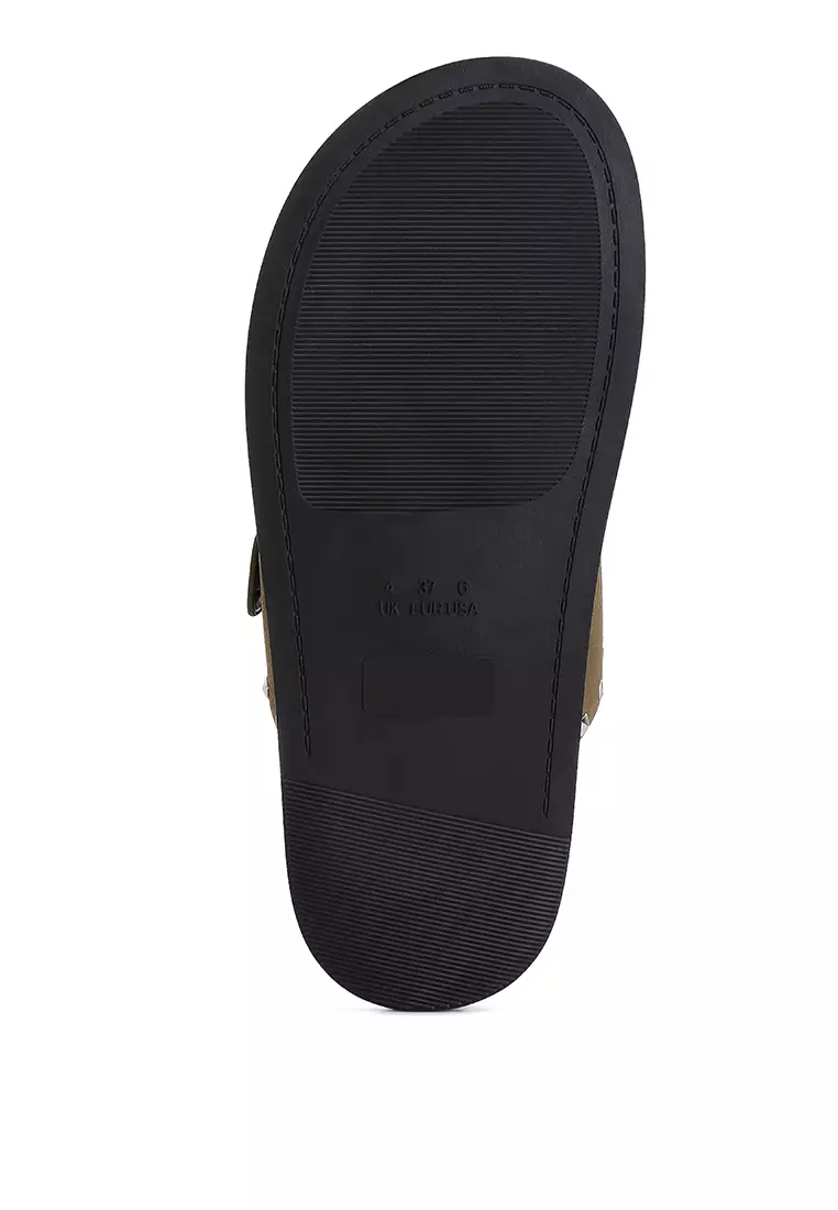 London Rag Khaki Lenny Embellished Sandals 2026 | Buy London Rag Online ...