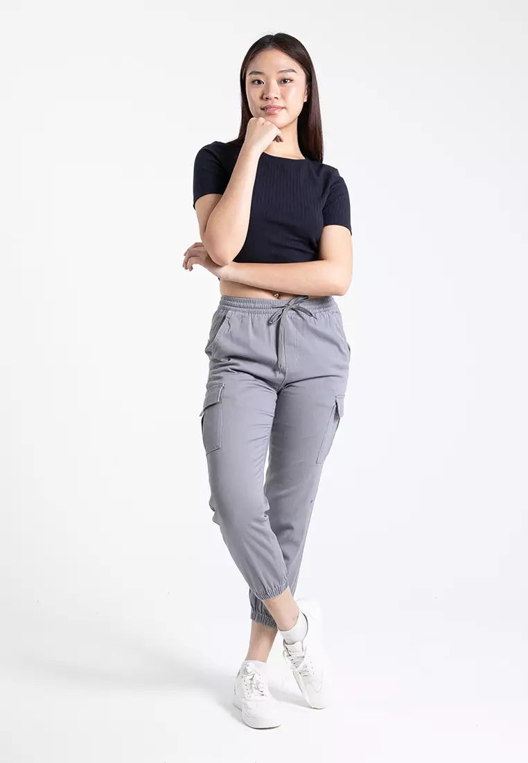 Forest Ladies Casual Knit Crop Top Women Crop T-Shirt - 822357-33Navy