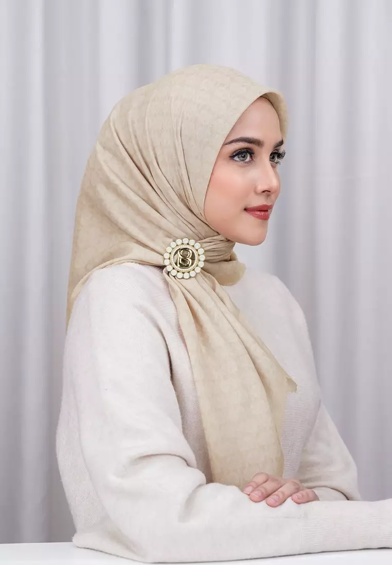 Buy Buttonscarves Wicker Voile Square - Pebble Online | ZALORA Malaysia