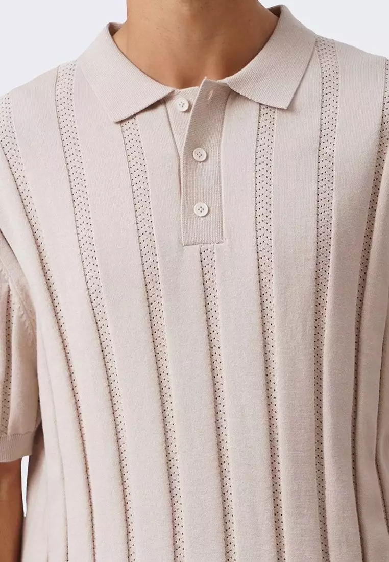 Men's Open Knit Polo