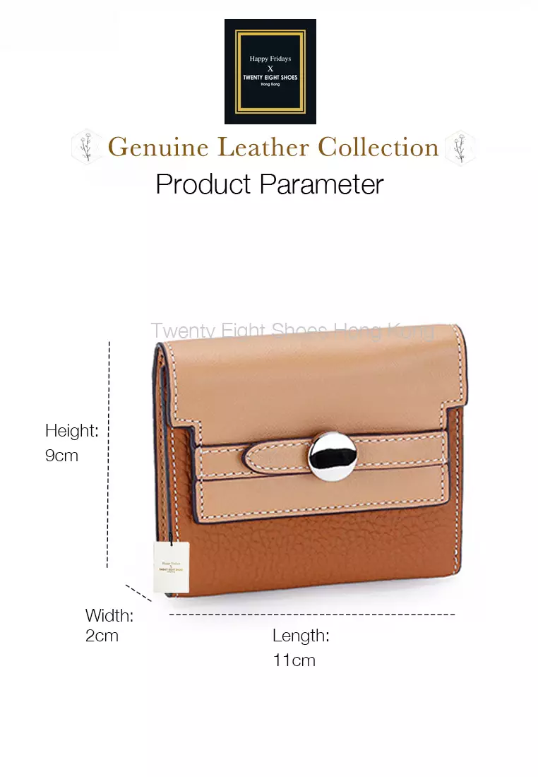 Texture Patching Full Grain Leather Trifold Wallet JW YT-2319