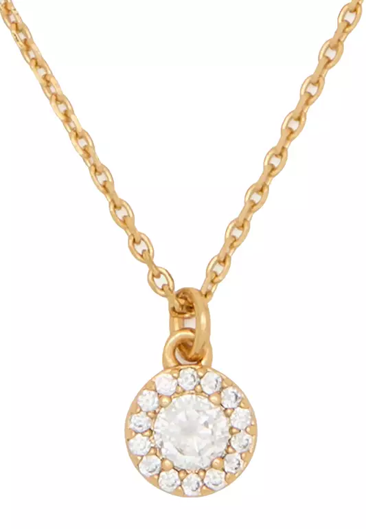 You're A Gem Pave Halo Pendant in Clear/ Gold KK012