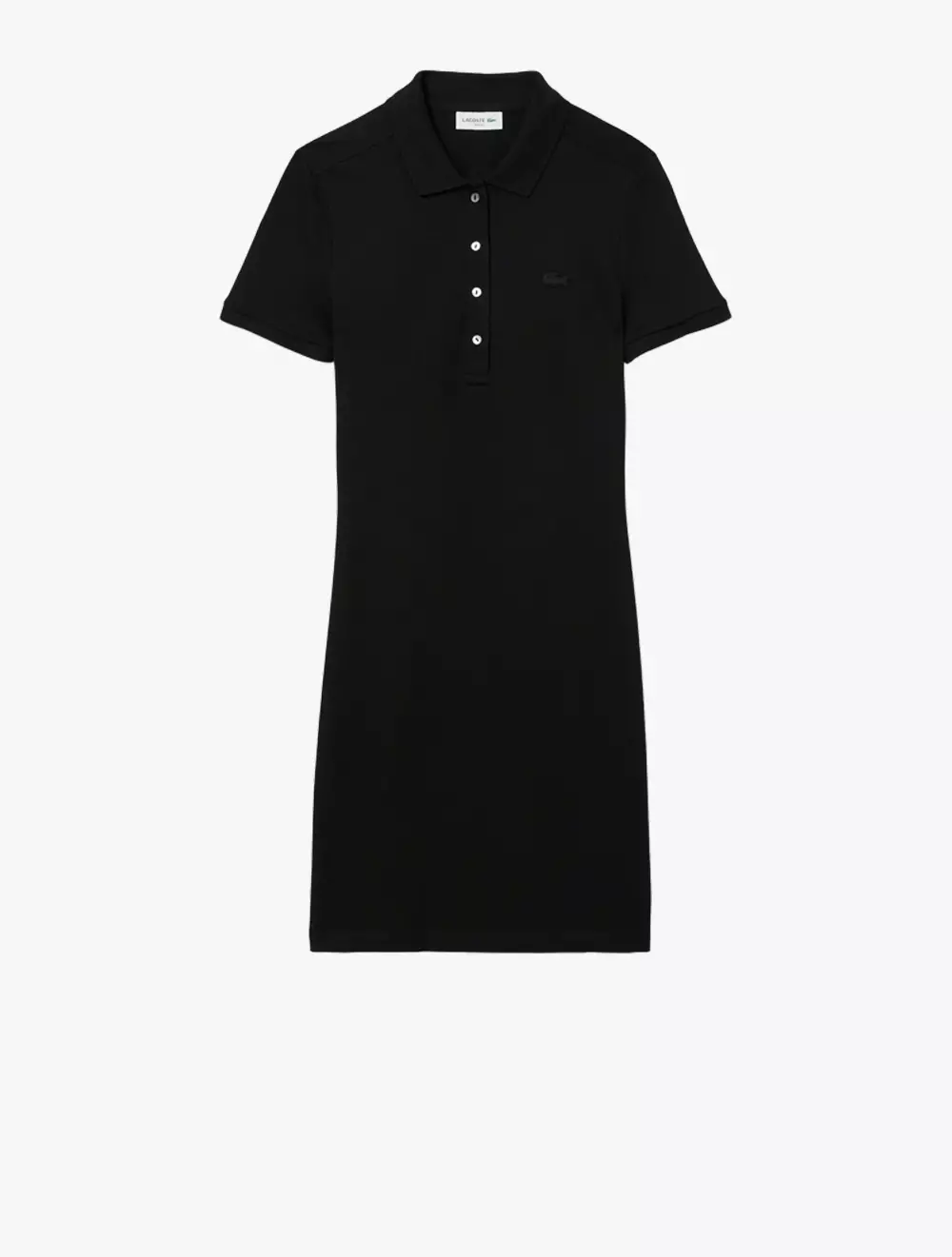 Women's Stretch Cotton Piqué Polo Dress - BLACK