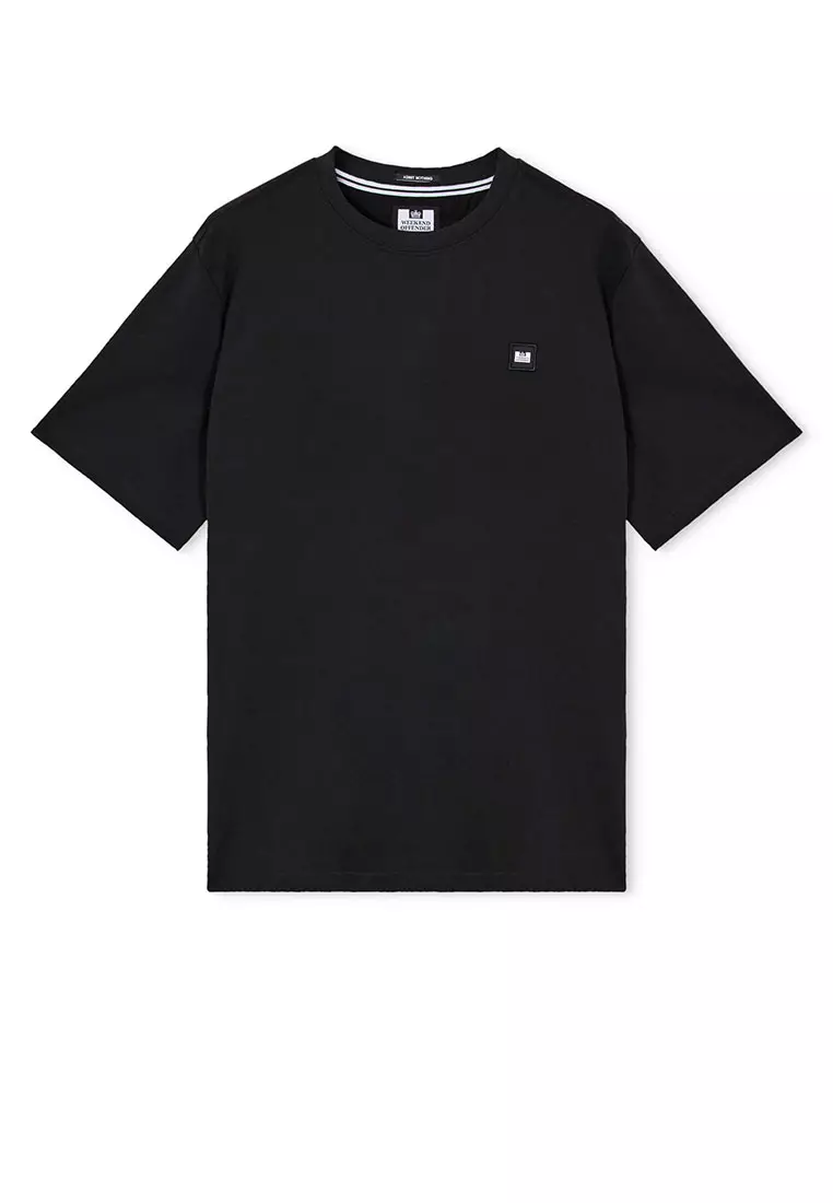 MENS BLACK GARCIA WOVEN OVERLAY TEE