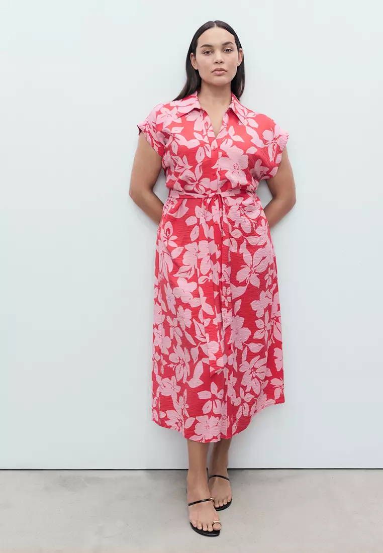 Floral-Print Shirt-Style Dress