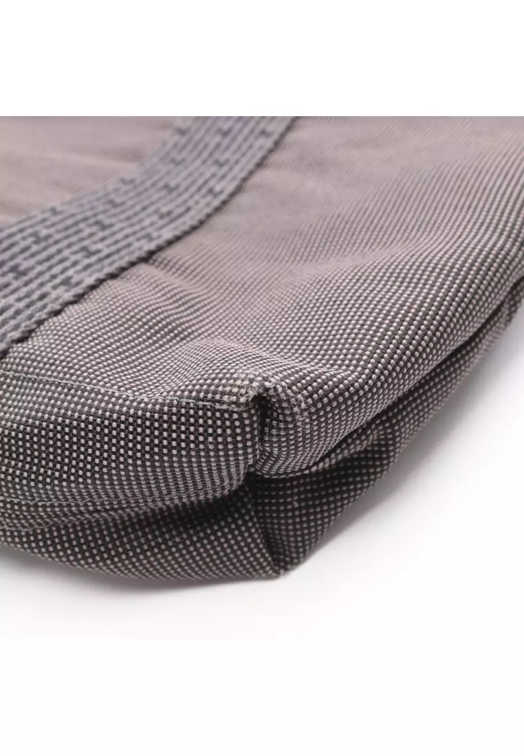 Pre-Loved Hermès Yell line Kabas Handbag tote bag nylon canvas Dark gray silver hardware