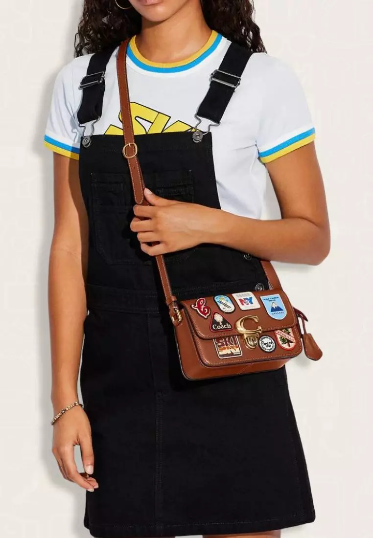 Coach Studio Shoulder Bag 19 With Patches 1941 Saddle