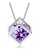 YOUNIQ silver YOUNIQ Cube 925 Sterling Silver Necklace Pendant with Purple Cubic Zirconia & Earrings set 1E75FAC94E67B2GS_2
