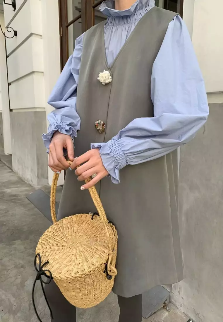 Button Front Swing Mini Dress