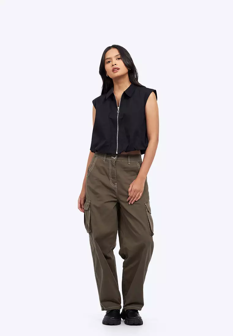 Zip Up Collared Vest