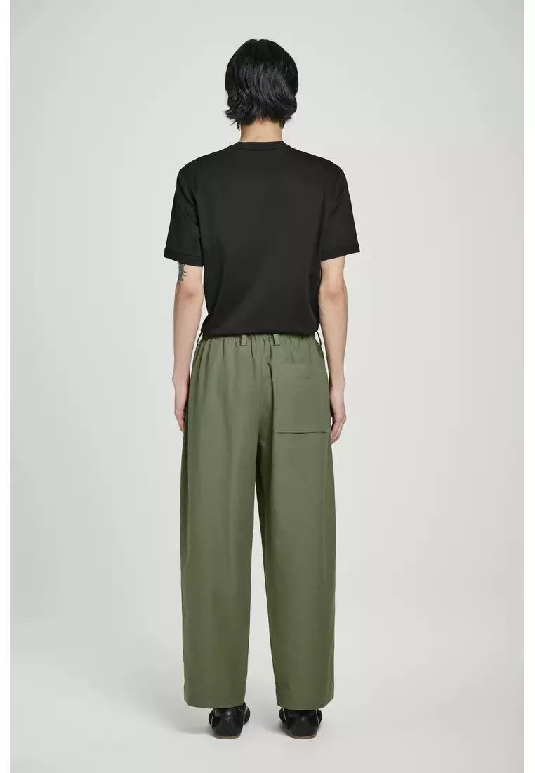BARREL-LEG DRAWSTRING TROUSERS