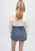 MAJE blue and navy Tweed Skirt-Style Shorts 21635AADB84FA9GS_2