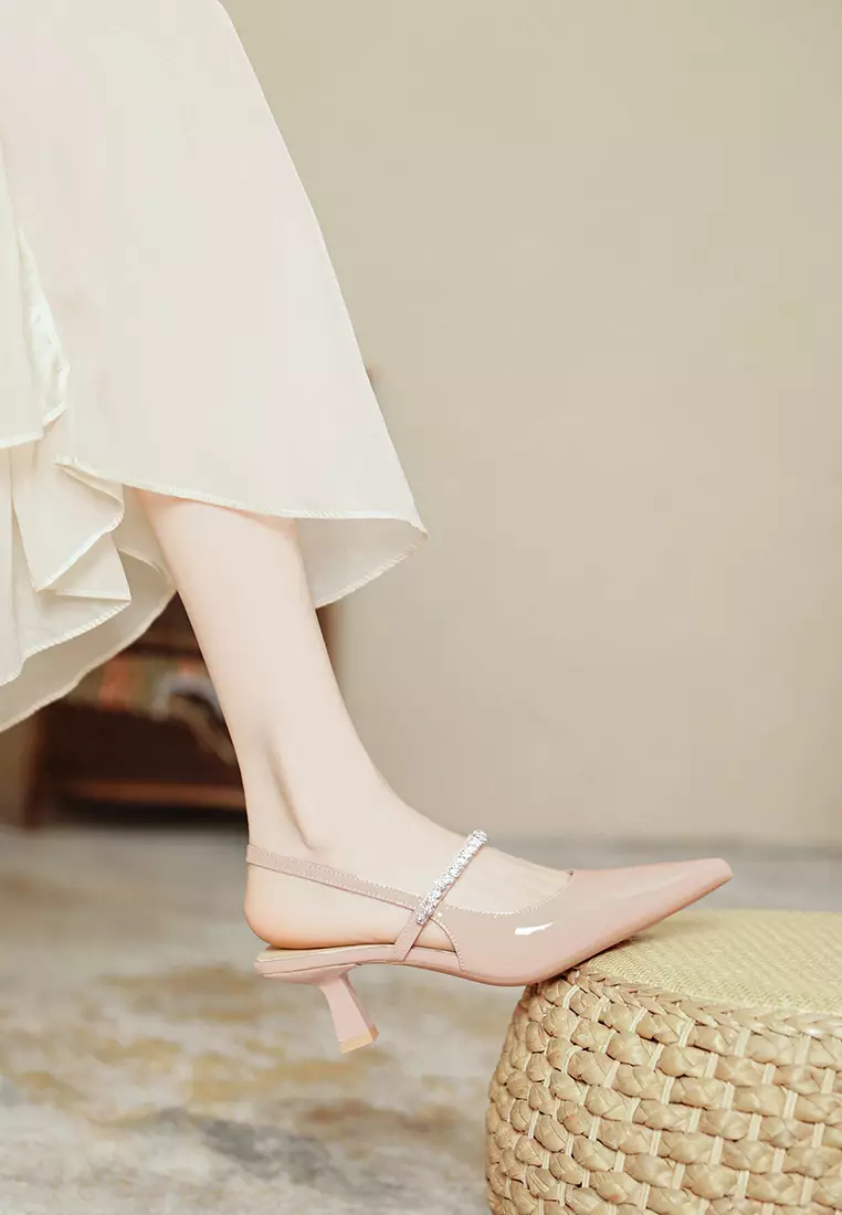 5.5CM Rhinestone Strap Slingback Heel TE7246-3