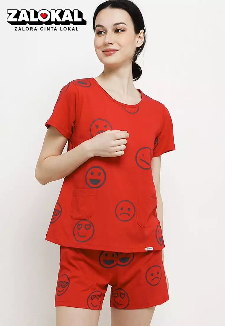 Pyjama Short Sleeve Short Pants Pocket Sleepwear