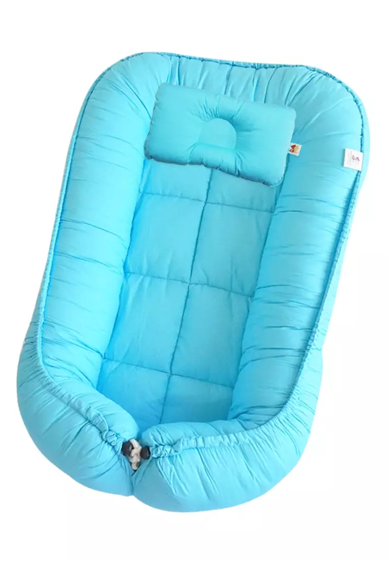 Buy Babycuddleph Pastel Blue Babycuddle Bed and Infant Pillow 2024